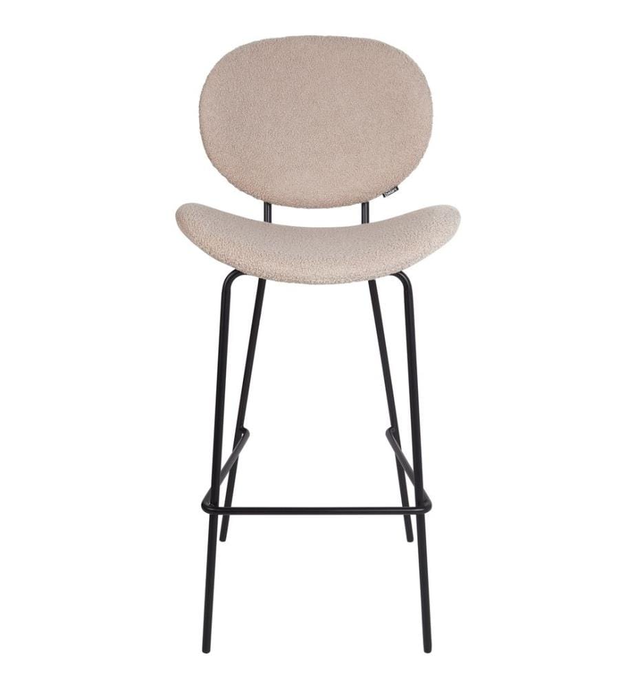 Set mit 2 Barstühlen LUANA Bouclé Hellbeige