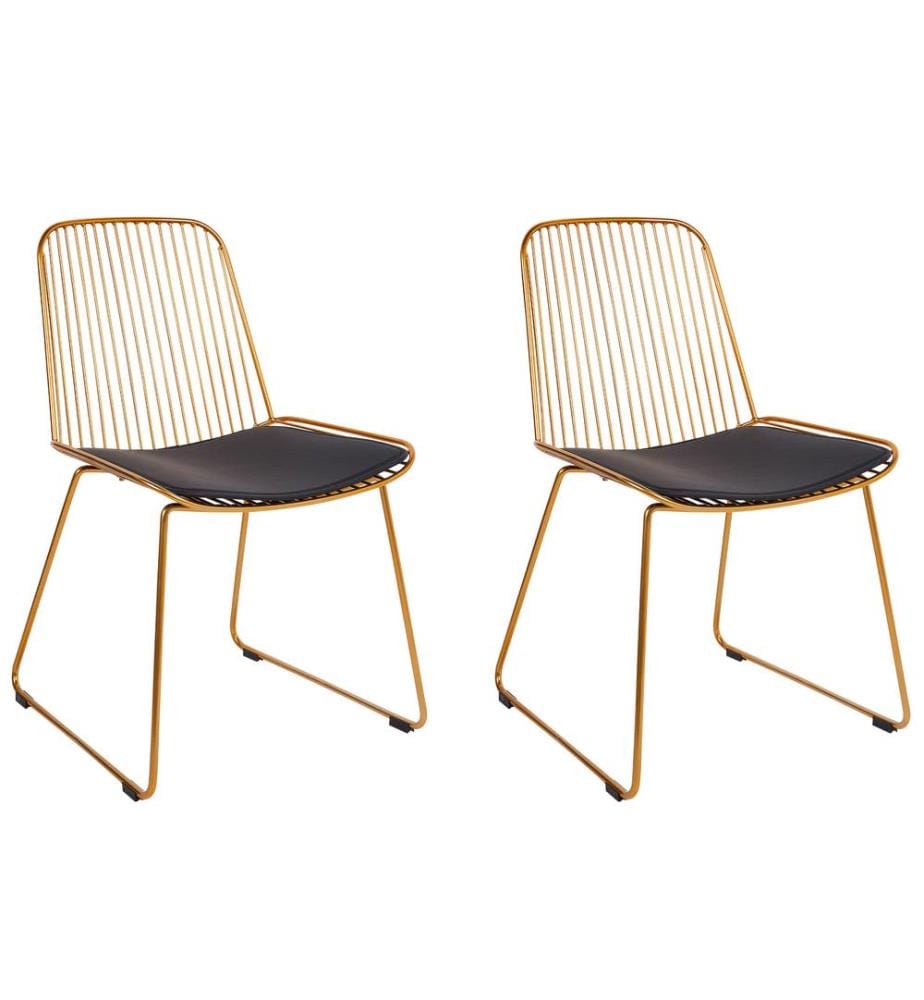 Esszimmerstuhl 2er Set PENSACOLA Metall Gold