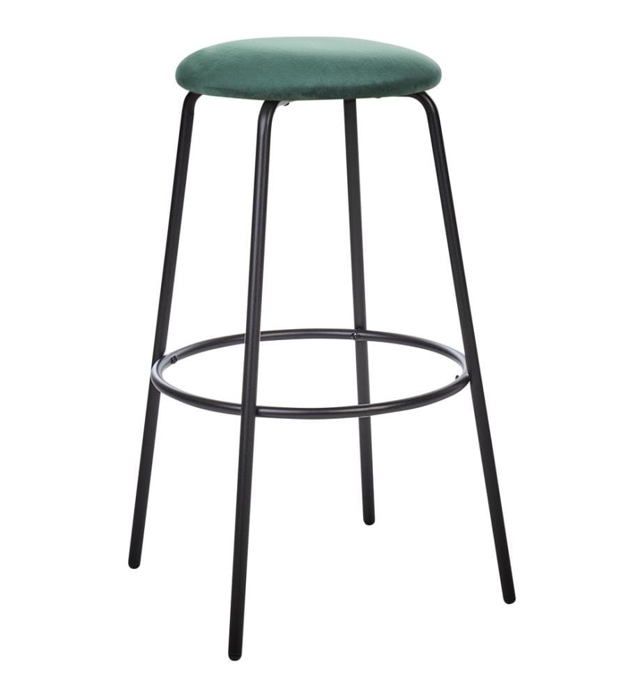 Lot de 2 Tabourets de Bar Vert Émeraude en Velours avec Repose-Pieds Chaise de Cuisine