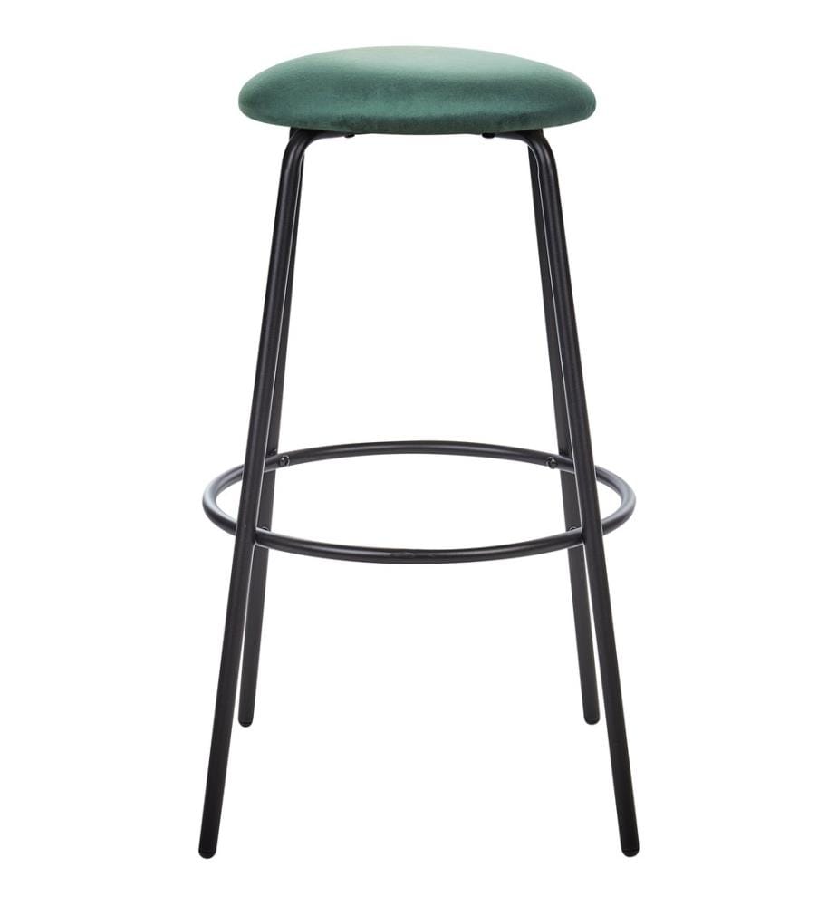 Lot de 2 Tabourets de Bar Vert Émeraude en Velours avec Repose-Pieds Chaise de Cuisine