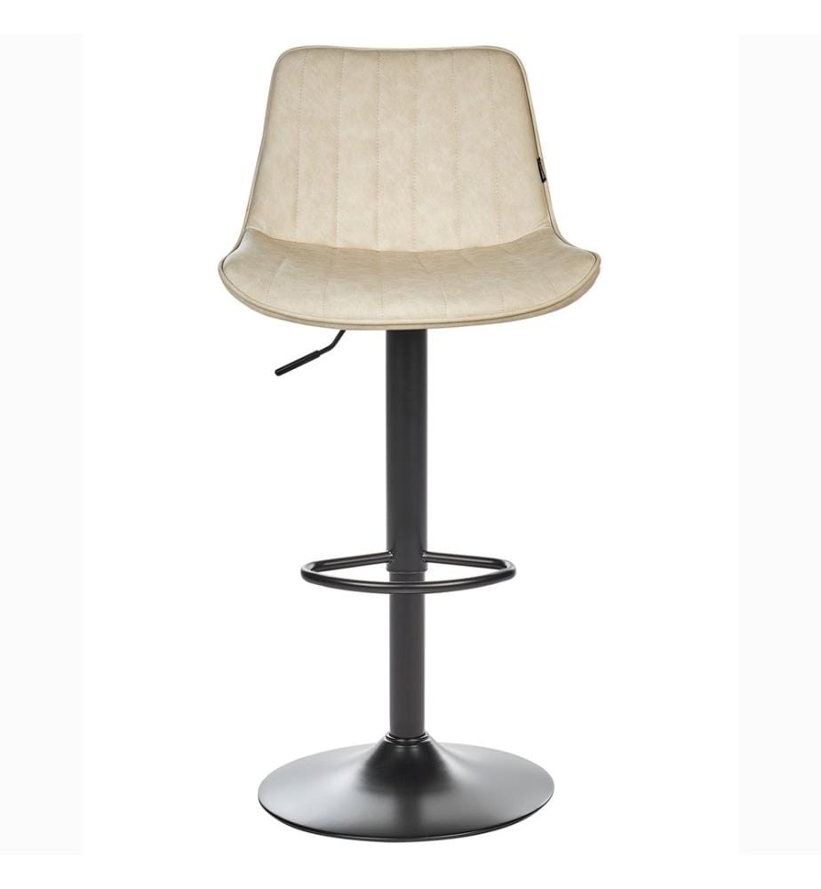 Set mit 2 Barstühlen DUBROVNIK Kunstleder drehbar Hellbeige