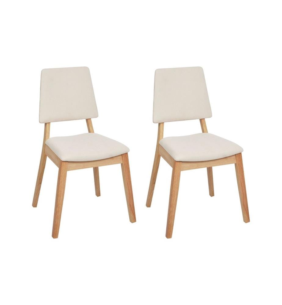 Esszimmerstuhl 2er Set MERRILL Holz Hellbeige
