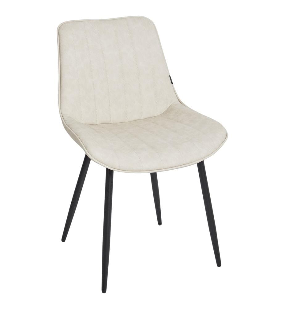 Esszimmerstuhl 2er Set DUBROVNIK Kunstleder Hellbeige