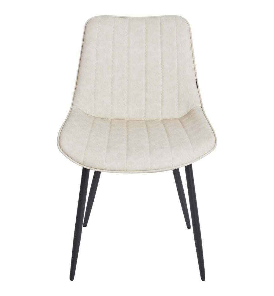 Esszimmerstuhl 2er Set DUBROVNIK Kunstleder Hellbeige