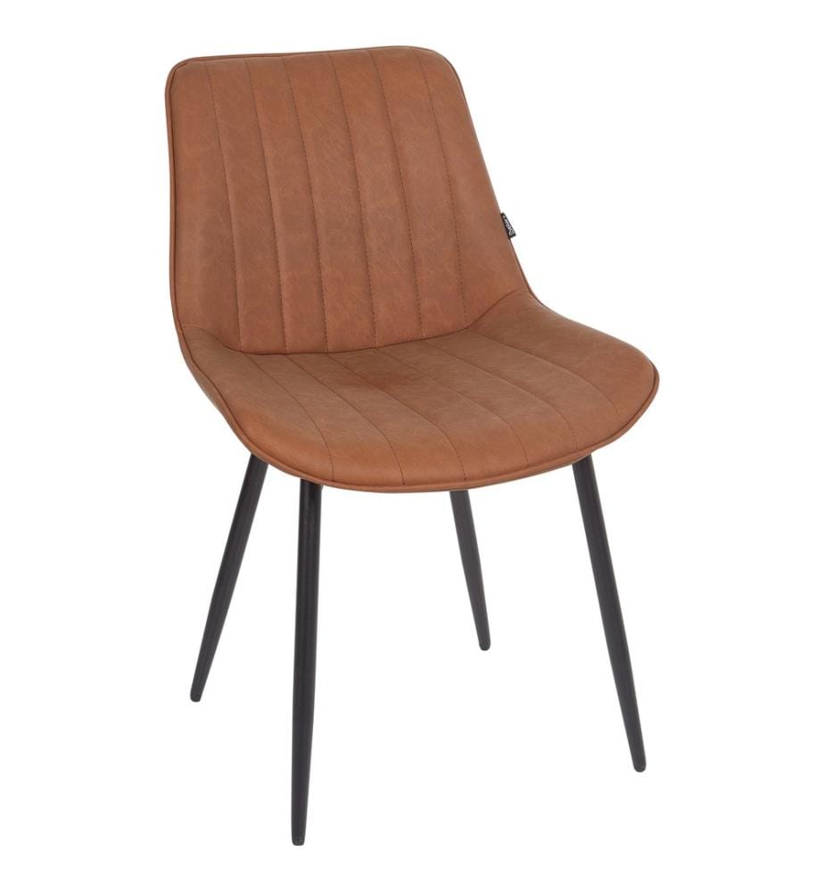 Esszimmerstuhl 2er Set DUBROVNIK Kunstleder Braun