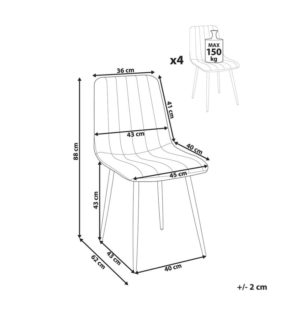 Esszimmerstuhl 4er Set KALISPELL Samtstoff Olivgrün