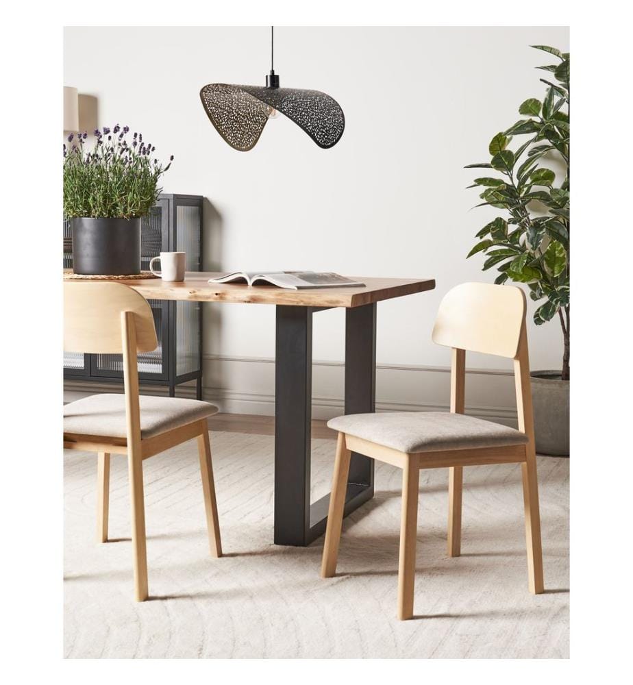 Esszimmerstuhl 2er Set SCANDIA Holz Taupe