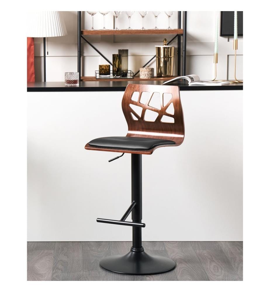 Lot de 2 chaises de bar PETERSBURG Cuir PU Noir