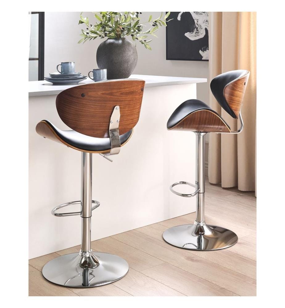 Set mit 2 Barstühlen ROTTERDAM Kunstleder drehbar Schwarz