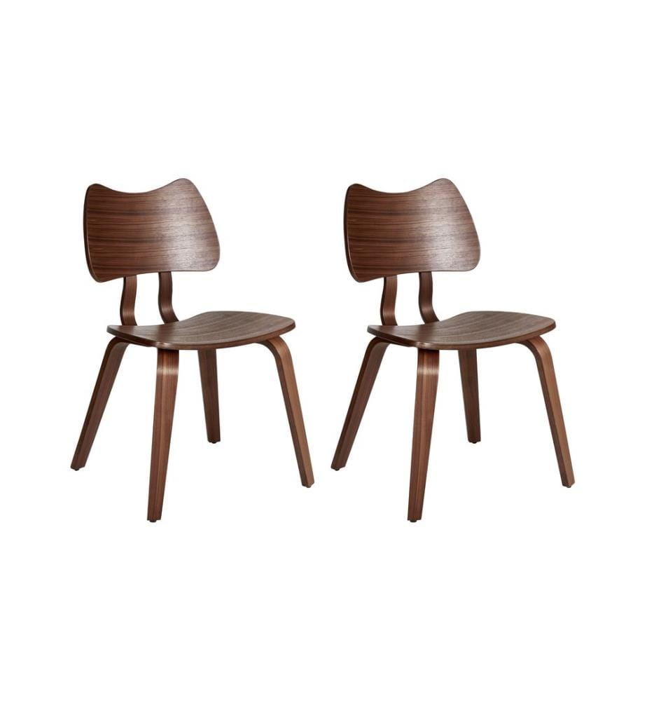 Esszimmerstuhl 2er Set DIANA Holz Braun