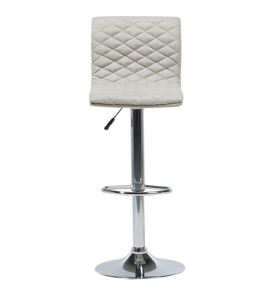 Eleganter Barstuhl 2er Set Beige Stoff Höhenverstellbar Rückenlehne Modern