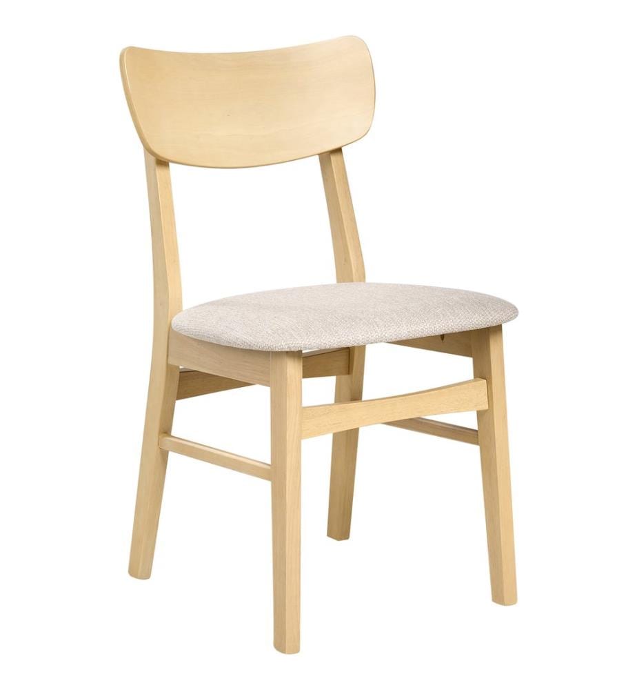 Esszimmerstuhl 2er Set ANOKA Holz Hellbraun / Beige