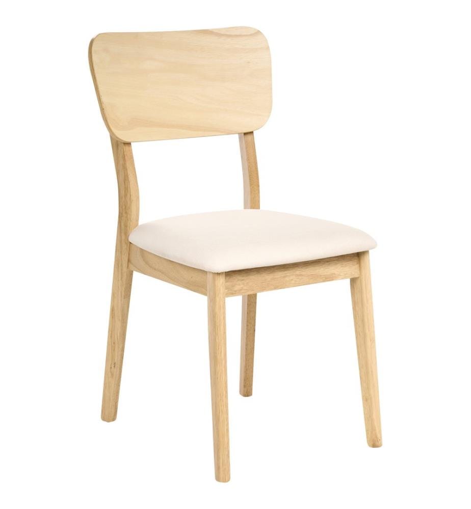 Esszimmerstuhl 2er Set MINIER Holz Hellbraun / Beige
