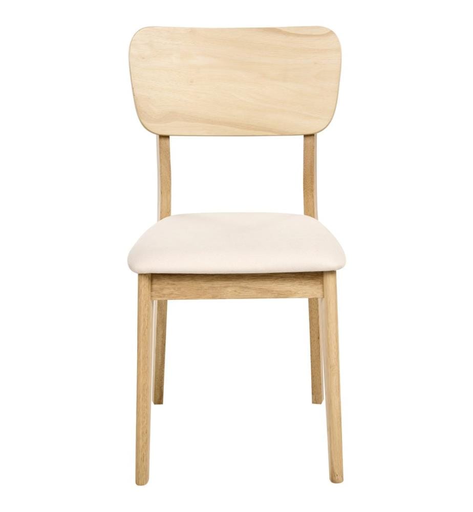Esszimmerstuhl 2er Set MINIER Holz Hellbraun / Beige