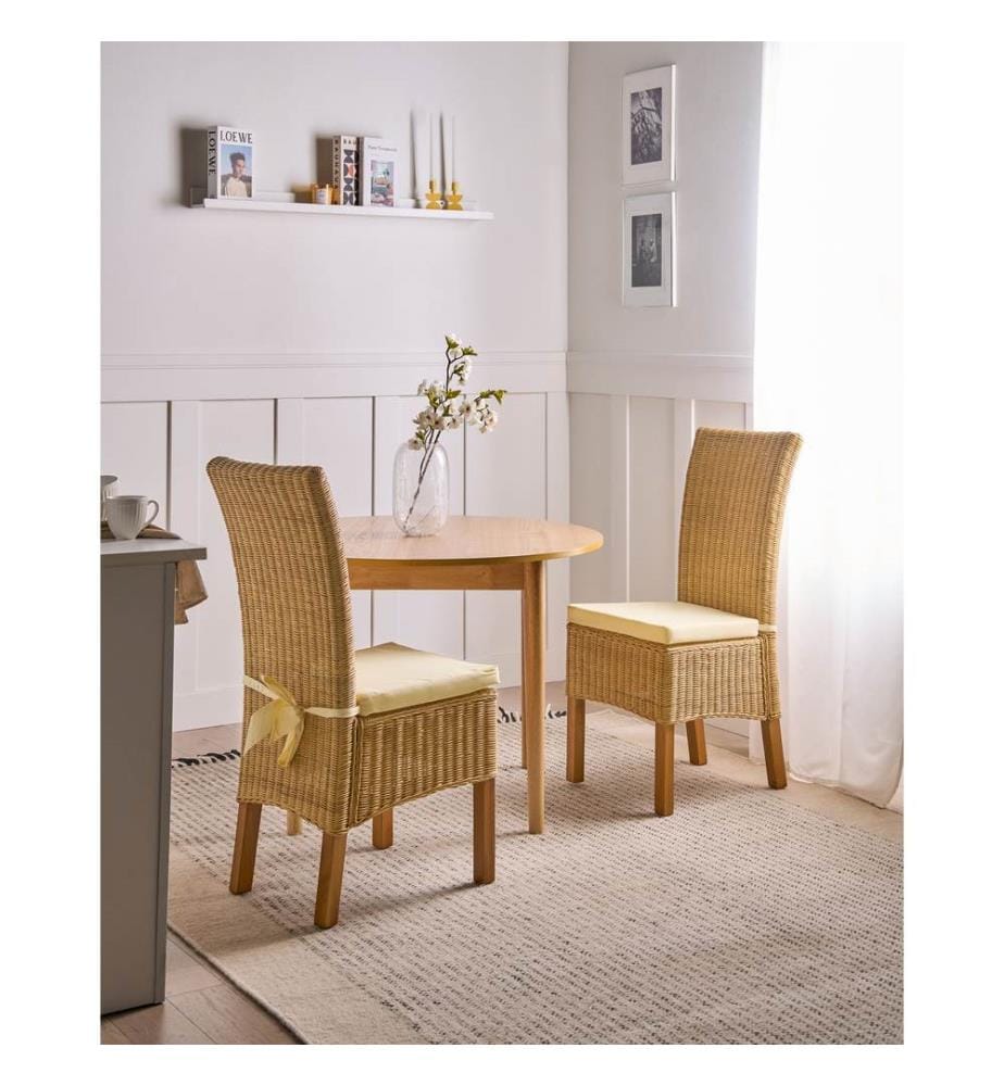 Esszimmerstuhl 2er Set ANDES Rattan Naturfarben