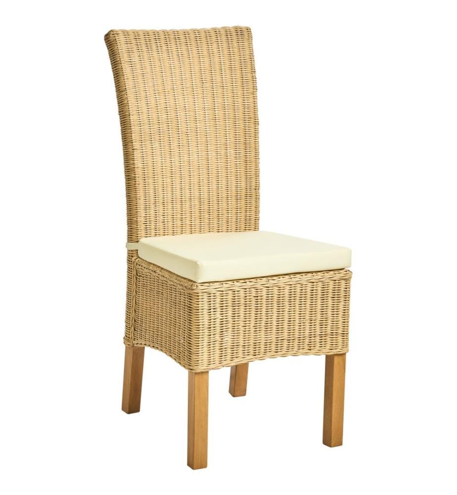 Esszimmerstuhl 2er Set ANDES Rattan Naturfarben