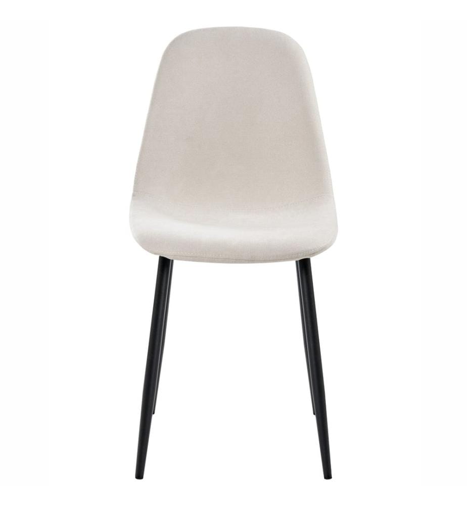 Esszimmerstuhl 4er Set CRANDALL Stoff Hellbeige