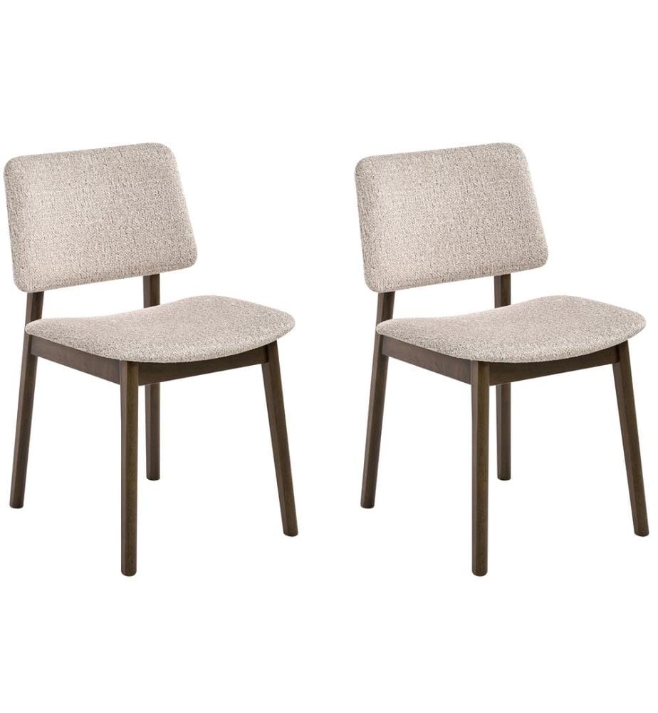 Esszimmerstuhl 2er Set BLANE Bouclé Dunkelbraun / Taupe