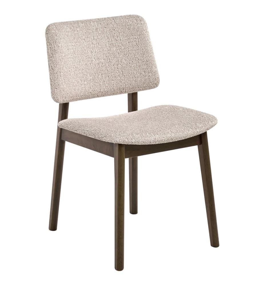Esszimmerstuhl 2er Set BLANE Bouclé Dunkelbraun / Taupe