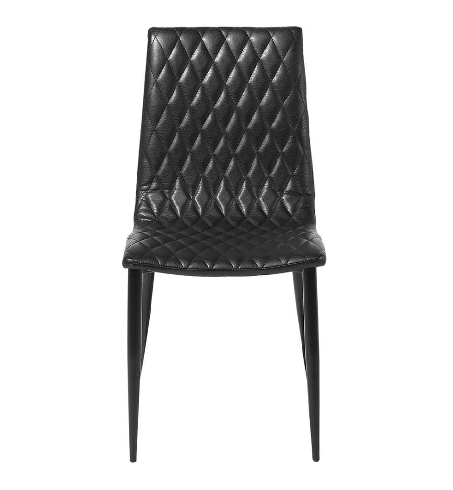 Esszimmerstuhl 2er Set Schwarz Versteppung Kunstleder Retro