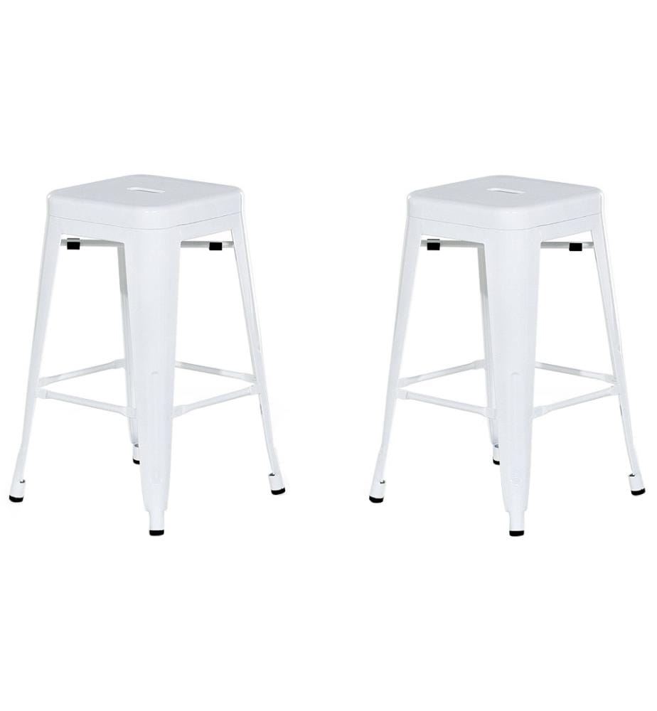 Lot de 2 tabourets de bar CABRILLO Métal Blanc