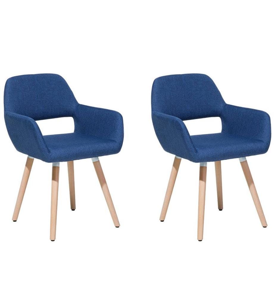 Esszimmerstuhl 2er Set CHICAGO Stoff Marineblau