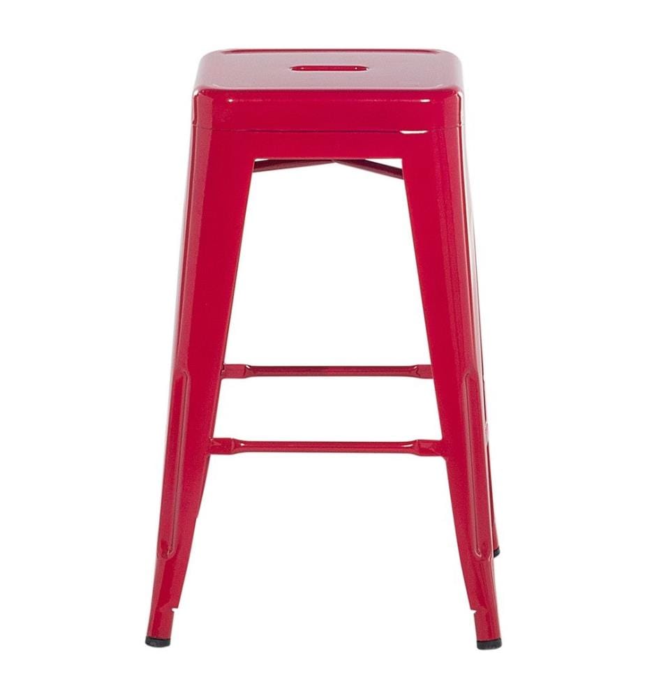 Trendy Barhocker 2er Set Rot Metall 60 cm Industriell