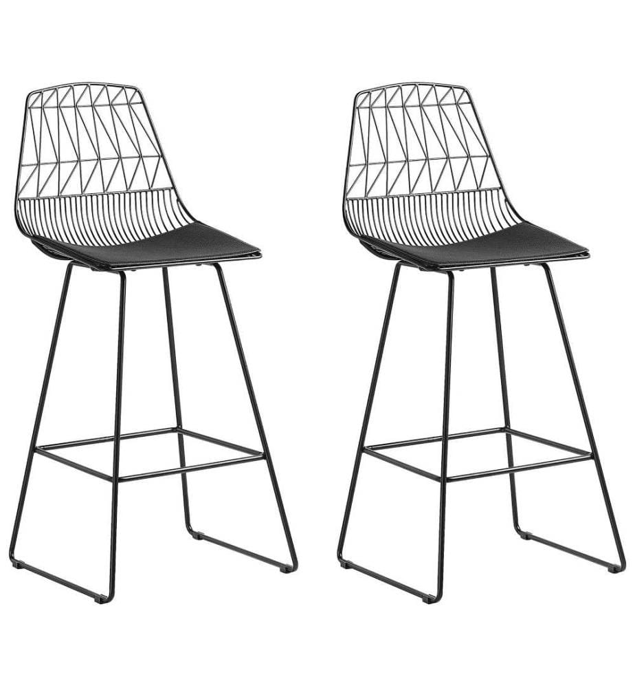 Set mit 2 Barstühlen PRESTON Metall Schwarz