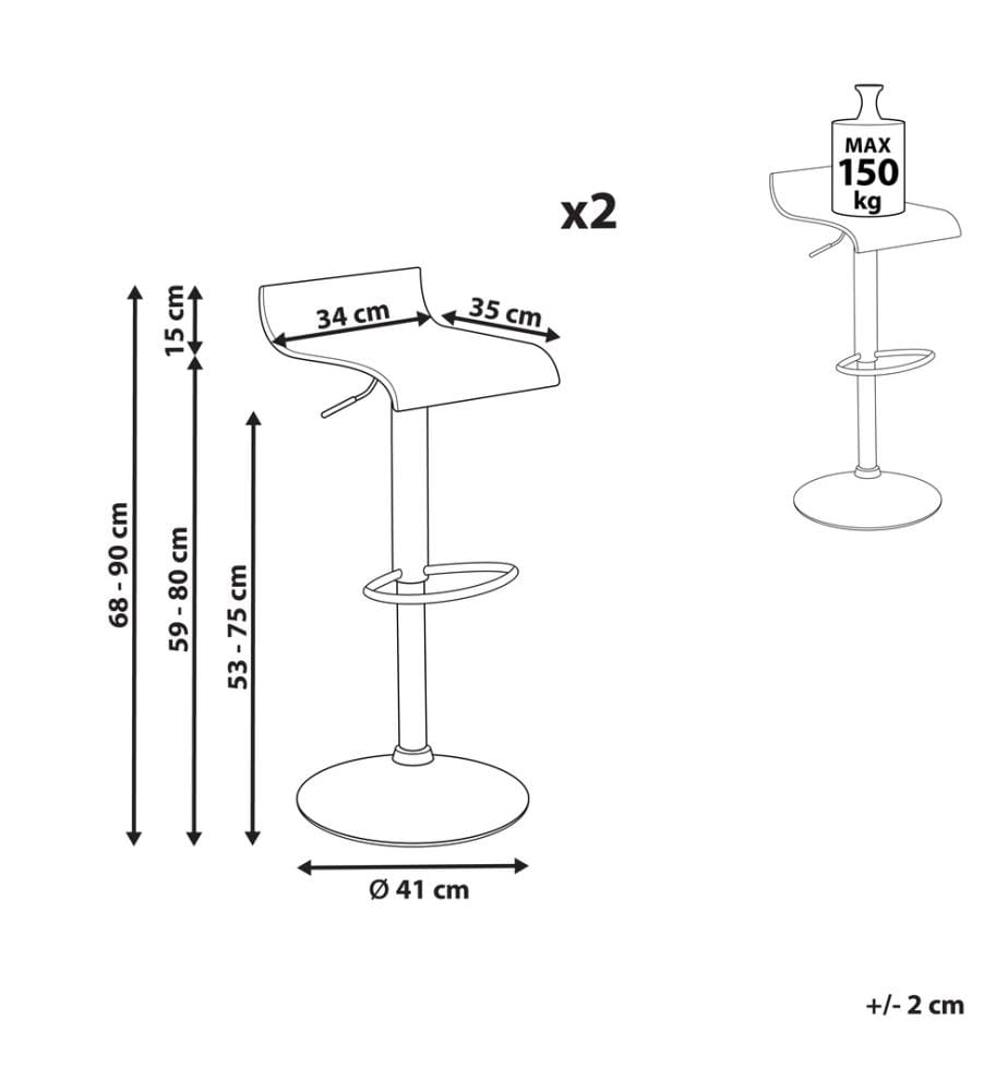 Tabouret de Bar Design Siège Noir et Pied Métallique Réglable Confort d'Assise Optimal pour Cuisine ou Salle à Manger Ultra Moderne