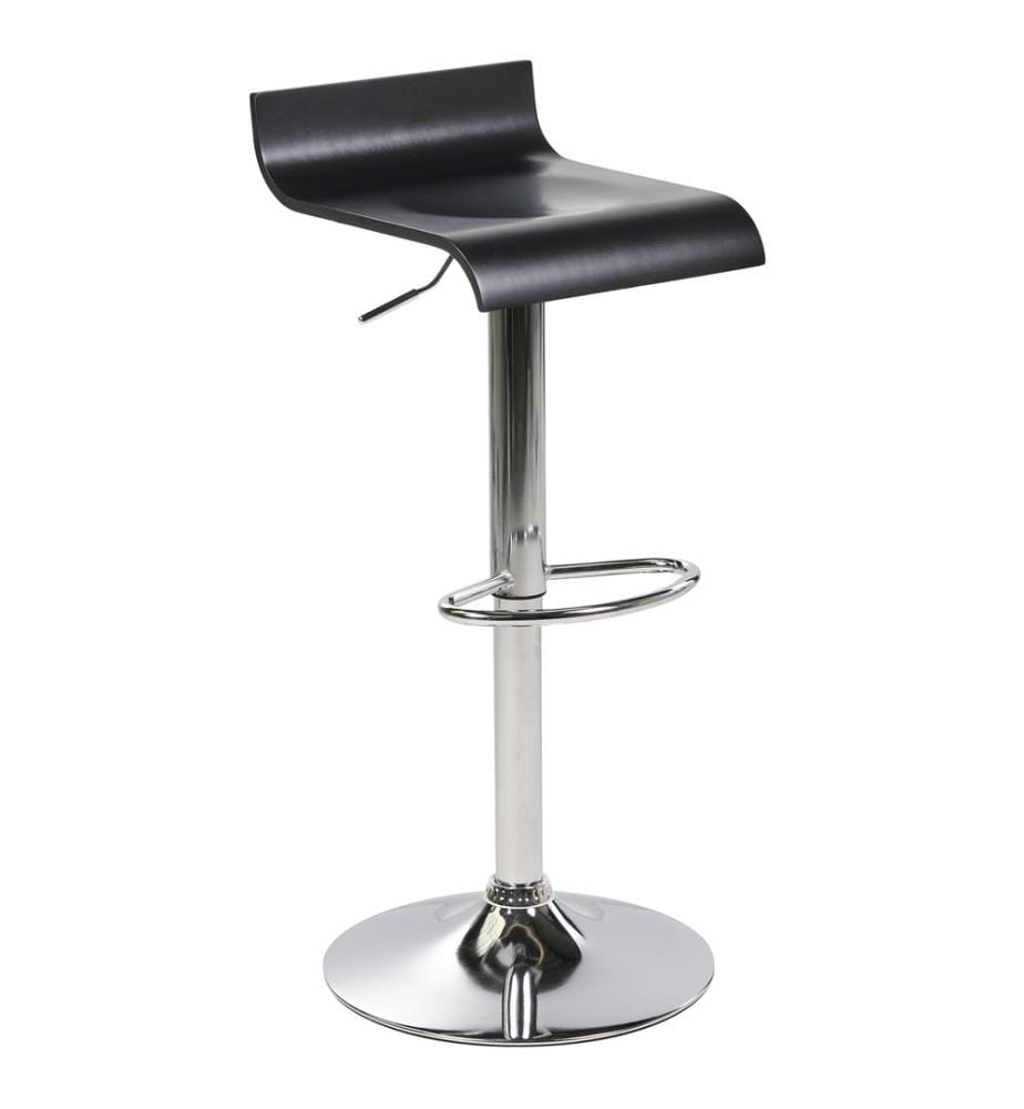 Tabouret de Bar Design Siège Noir et Pied Métallique Réglable Confort d'Assise Optimal pour Cuisine ou Salle à Manger Ultra Moderne
