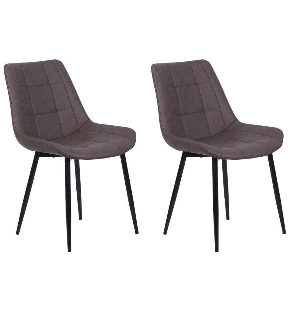Esszimmerstuhl 2er Set MELROSE II Kunstleder Dunkelbraun