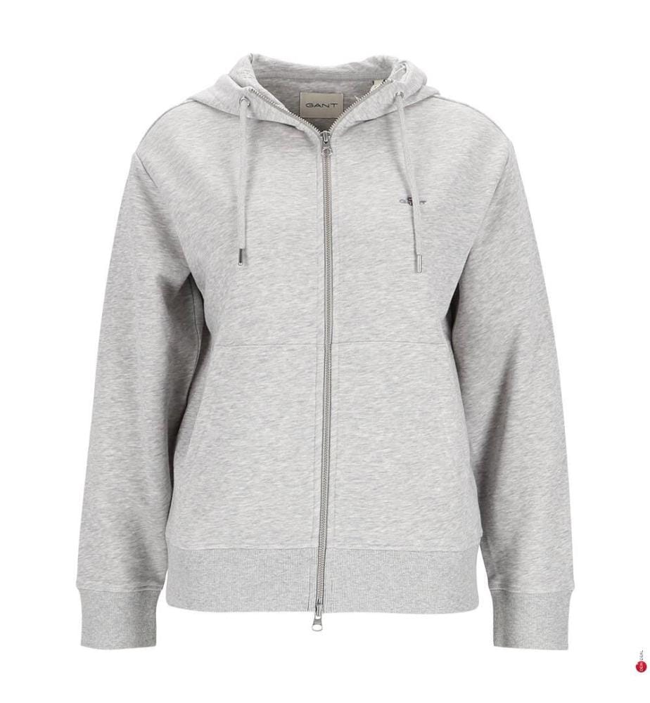 Sweat à capuche zippé Shield - Gris Chiné Clair