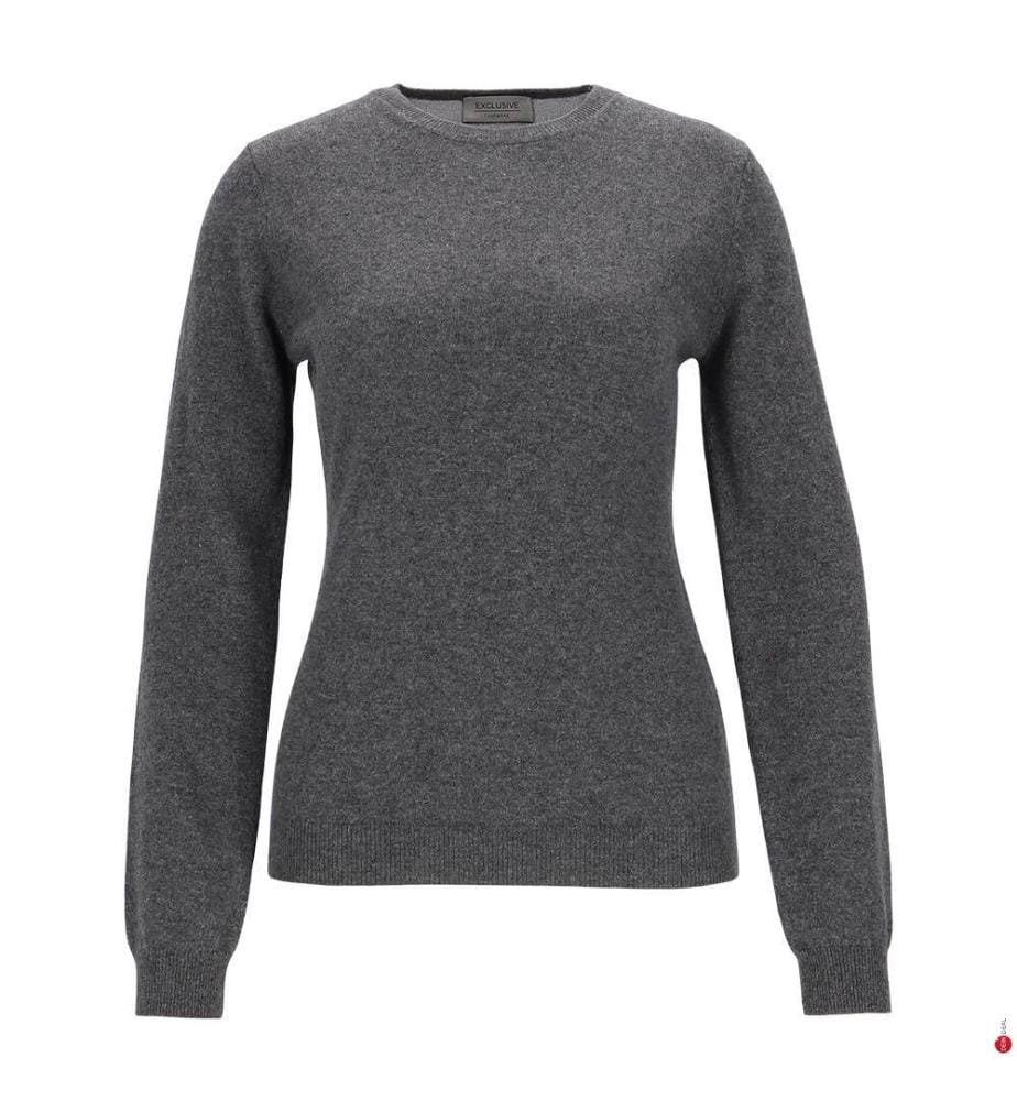 Rundhalsausschnitt-Pullover aus Kaschmir für Damen - Grau