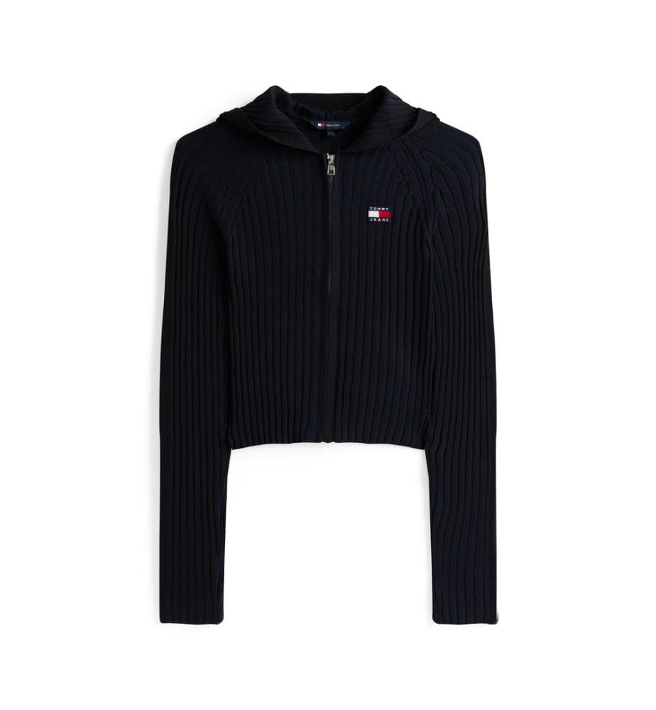 Cardigan zippé à capuche – Noir