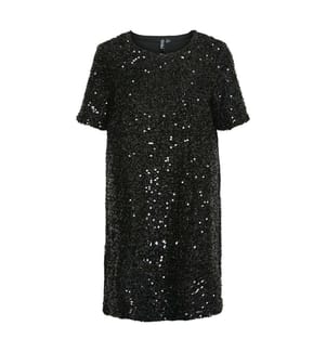 Midi-Kleid - Glänzendes Schwarz