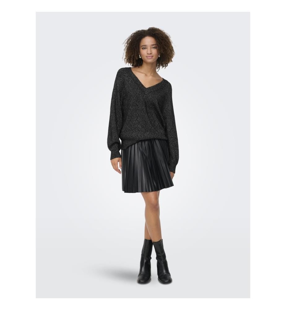 Pullover - Black W. Silber Lurex