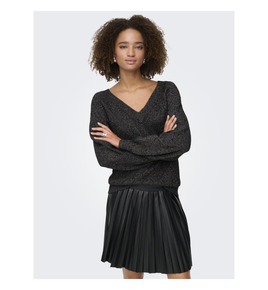 Pullover - Black W. Silber Lurex