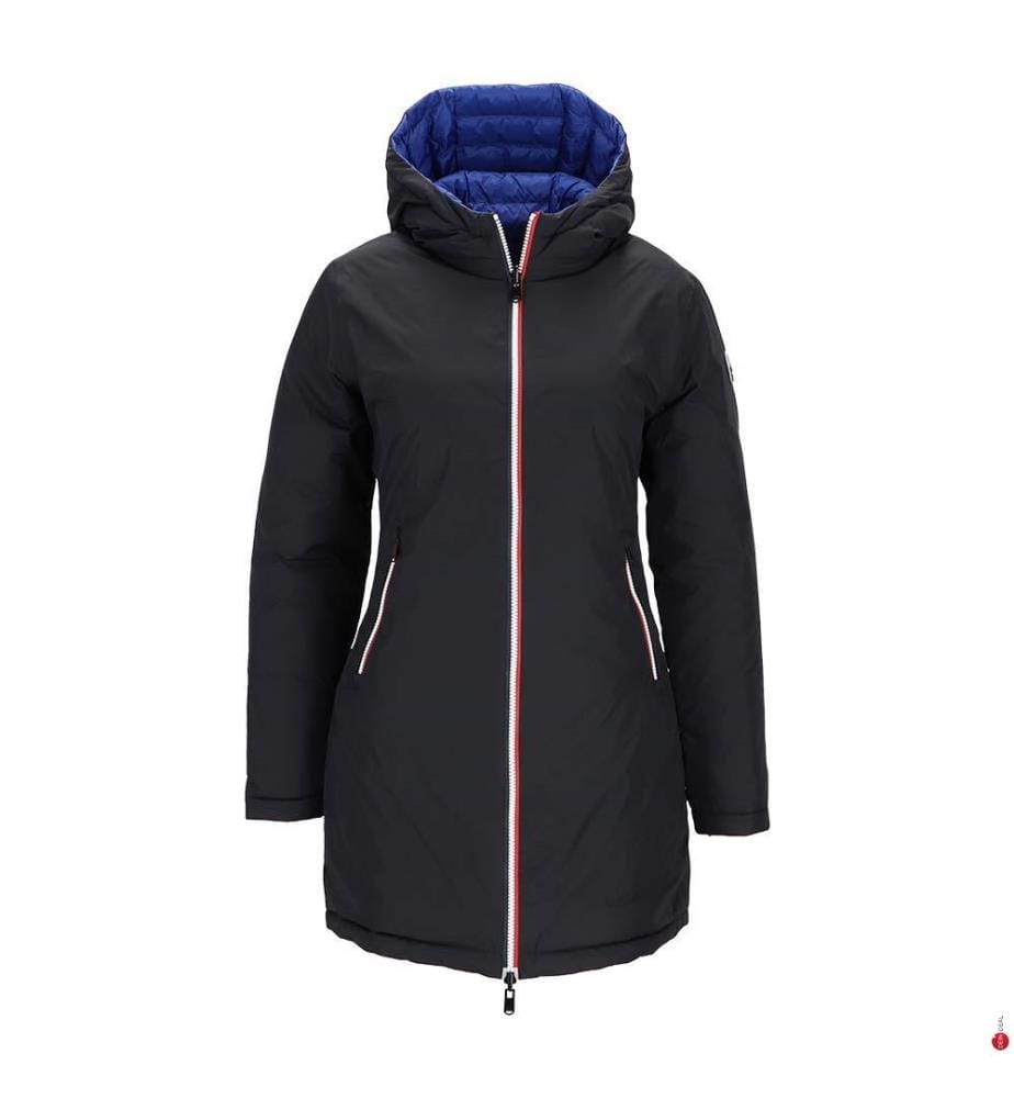 Giacca lunga reversibile Verone - Nero e Blu Scuro