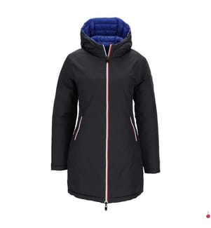 Lange Reversible Jacke Verone - Schwarz und Dunkelblau