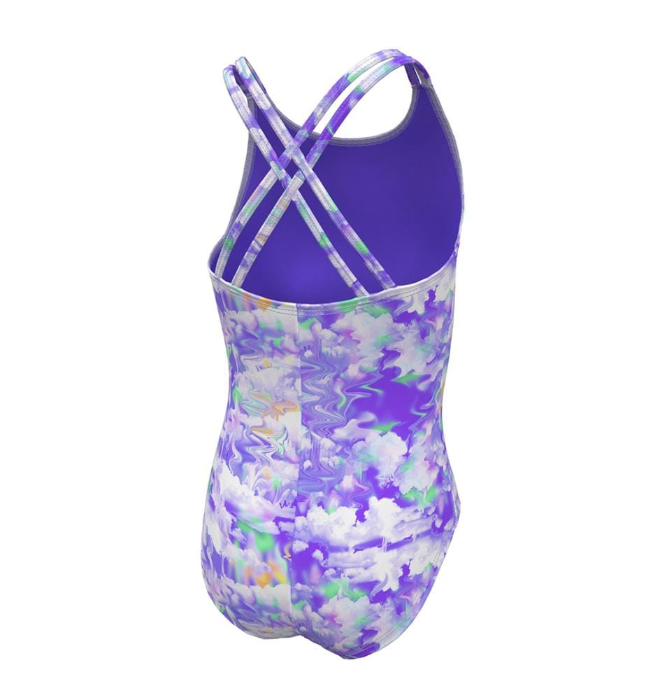 Dream Clouds Spiderback Einteiliger Badeanzug - Lilac Bloom