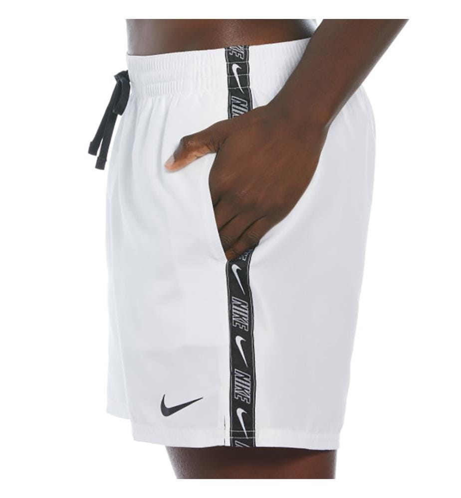 Short de Bain Volley 5" Logo Tape - Blanc