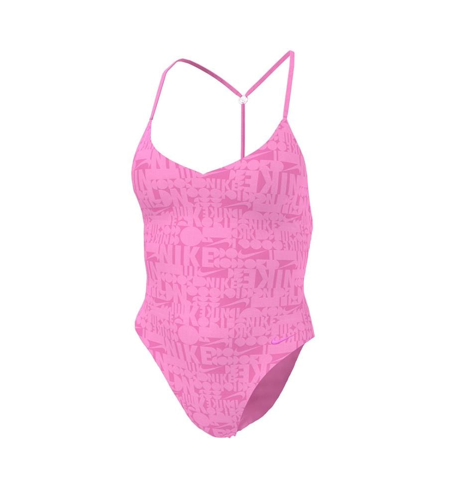 Costume intero Retro Flow T-Back - Rosa giocoso