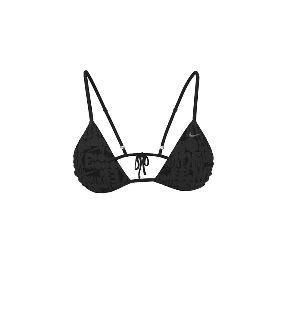 Retro Flow Bikini-Oberteil mit Schleifen - Schwarz