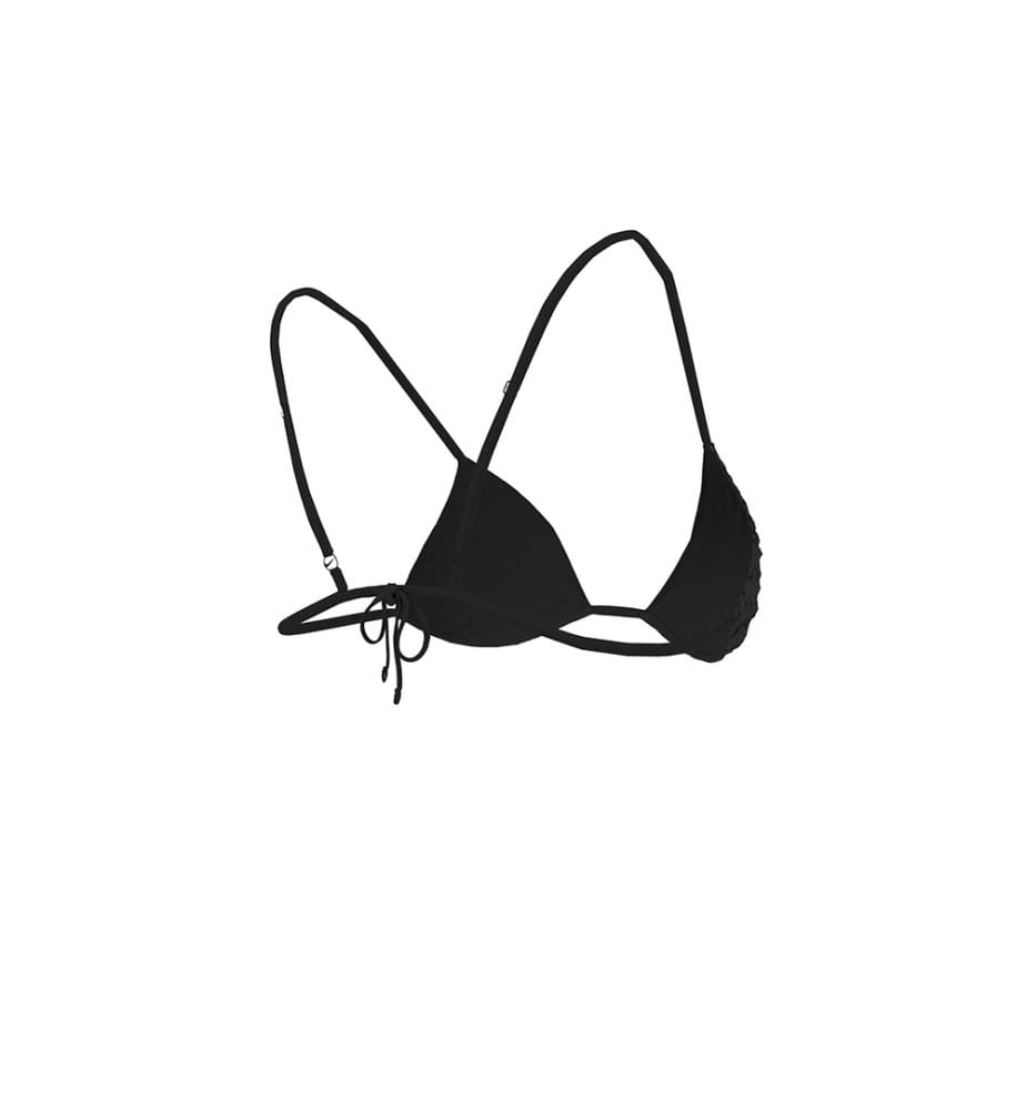 Retro Flow Bikini-Oberteil mit Schleifen - Schwarz