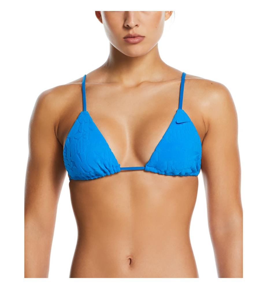 Retro Flow Bikini-Oberteil mit Bindebändern - Photo Blue