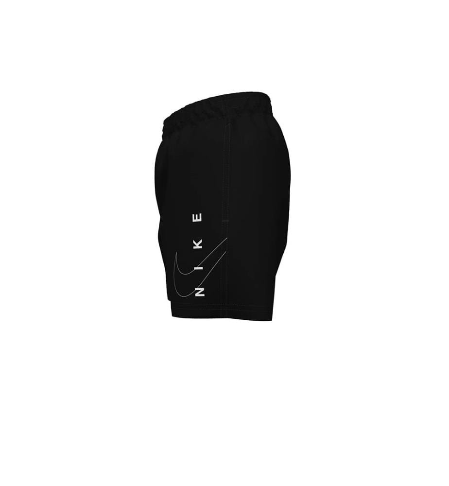Short de Bain Volley 4" Split Logo - Noir