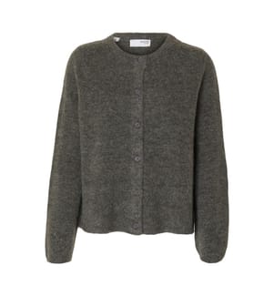 Strickjacke - Mittelgrau meliert