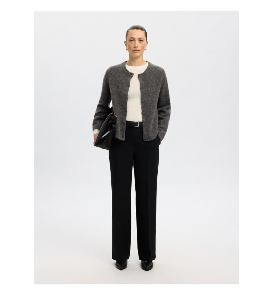 Strickjacke - Mittelgrau meliert