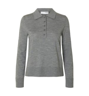 Polo en maille - Gris moyen chiné