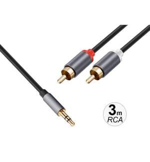 RCA to audio jack 3.5 mm Bolaris cable - Length 3 m